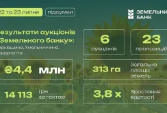 На торгах передали в суборенду понад 300 гектарів землі на понад 4 млн грн
