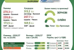 Тренди на ринку зернових та олійних з 18 по 24 вересня