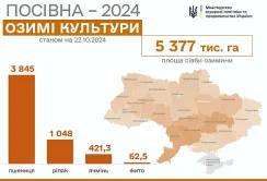 Осіння посівна: засіяно 5,37 млн га озимих
