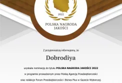 Польське представництво компанії «Добродія» номіновано на звання лауреату «Польської нагороди якості 2022»