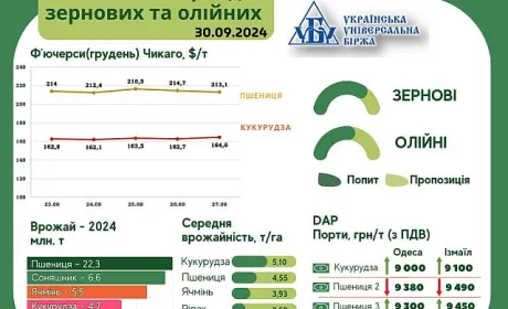 Тренди на ринку зернових та олійних за 23-29 вересня
