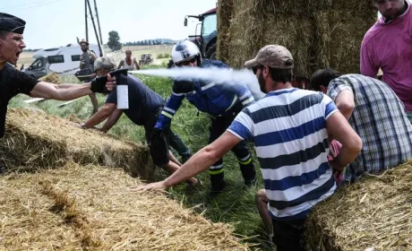Французькі фермери зірвали "Тур де Франс", закидавши гонщиків сіном