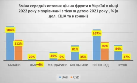 Ціни на фрукти за рік зросли майже удвічі