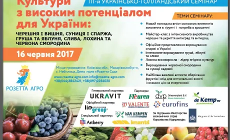 16 червня відбудеться III Українсько-голландський семінар по перспективним ягодам