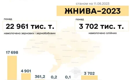 В Україні намолотили майже 23 млн тонн ранніх зернових