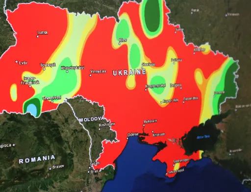 Приклад інформації, яку можна отримати з космосу: карта вологості грунтів