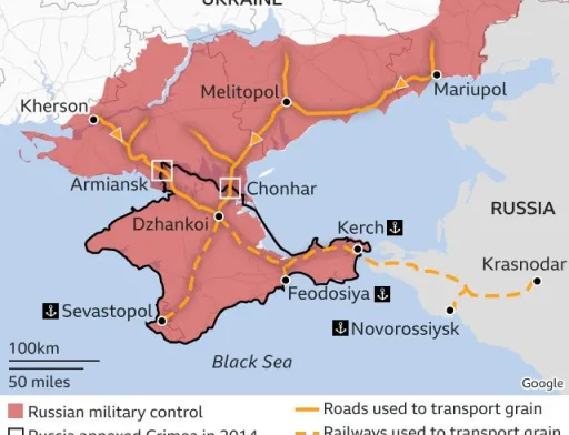 Відстежено, як і куди росія вивозить вкрадене з України зерно, — BBC