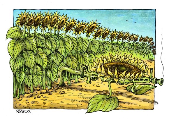 Ворог сіє смерть, ми — пшеницю та кукурудзу фото, ілюстрація
