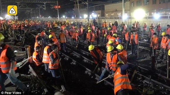 На замітку «Укрзалізниці»: в Китаї побудували  залізничну розв'язку всього за 9 годин фото, ілюстрація