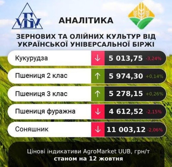 Проміжні підсумки цінових індикативів за 9-12 жовтня фото, ілюстрація