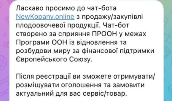 Створено чат-бот, який замінить ринок в Великих Копанях фото, ілюстрація